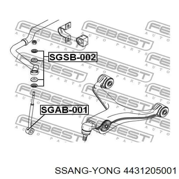 4431205001 Ssang Yong Silentblock de la barra estabilizadora