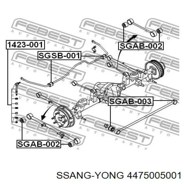 4475005001 Ssang Yong soporte de barra estabilizadora trasera