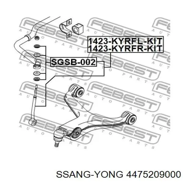 Bieleta estabilizadora delantera derecha Ssang Yong 4475209000 precio, desde 15,17 EUR