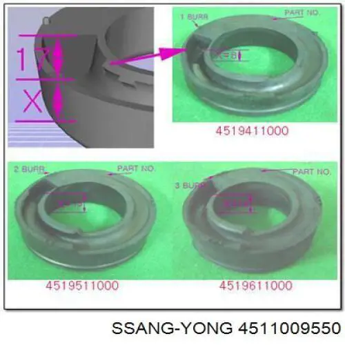 Comprar 4511009550 Ssang Yong Muelle trasero derecho