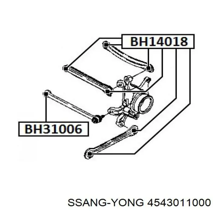 4543011000 Ssang Yong suspensión, brazo oscilante, eje trasero