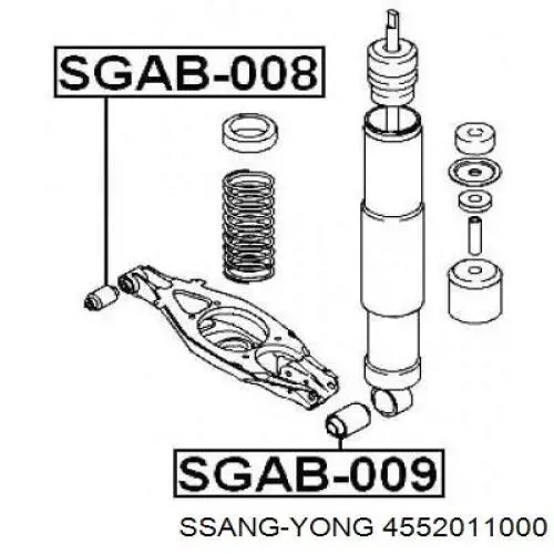 4552011000 Ssang Yong suspensión, brazo oscilante trasero inferior