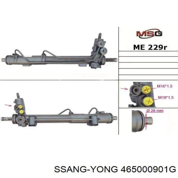 Engranaje de dirección Ssang Yong 465000901G precio, desde 919,94 EUR