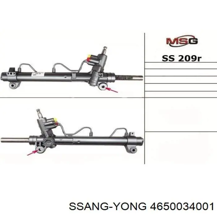 4650034001 Ssang Yong cremallera de dirección