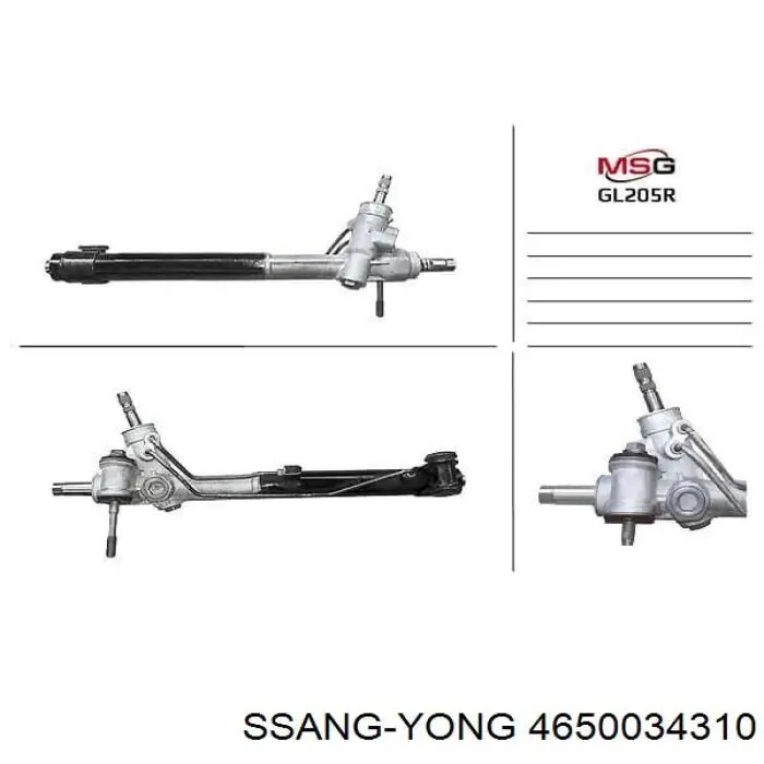 Cremallera caja de direccion para SsangYong Actyon  