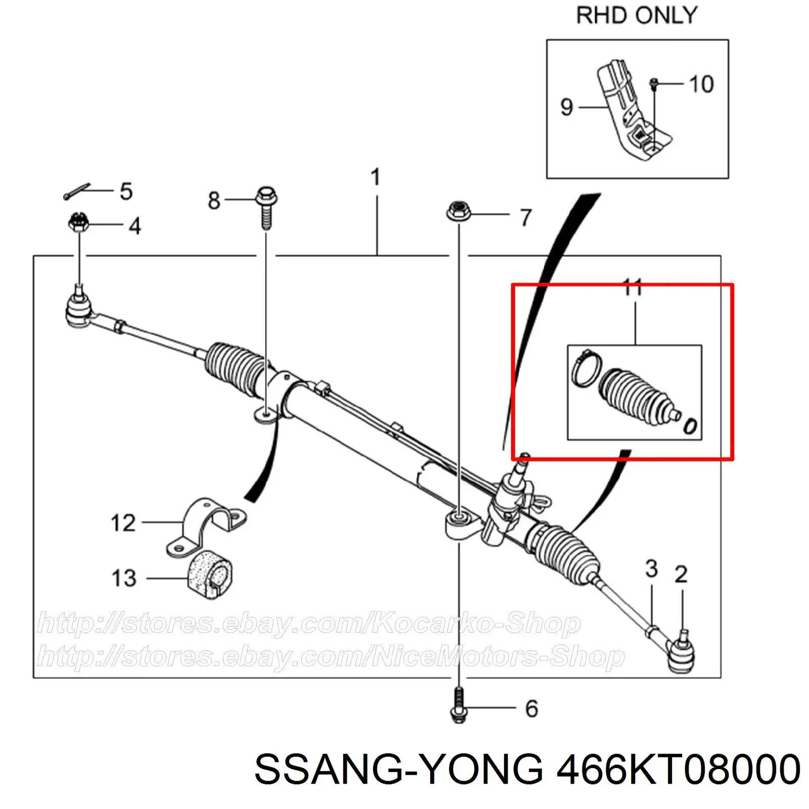 466KT08000 Ssang Yong fuelle, dirección