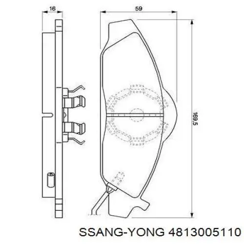 4813005110 Ssang Yong pastillas de freno delanteras