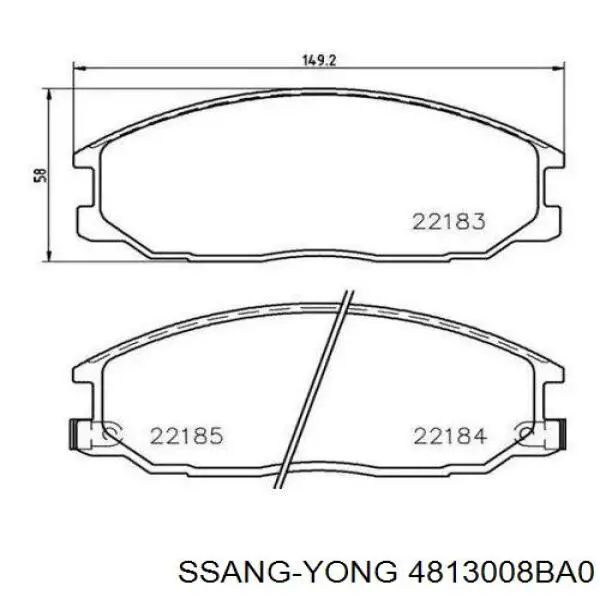 Comprar 4813008BA0 Ssang Yong Pastillas delanteras de freno