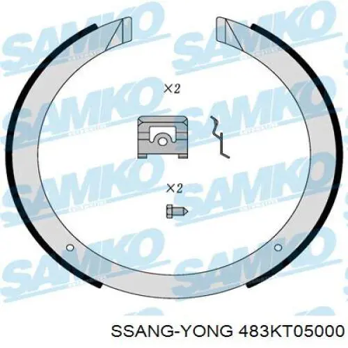 483KT05000 Ssang Yong juego de zapatas de frenos, freno de estacionamiento