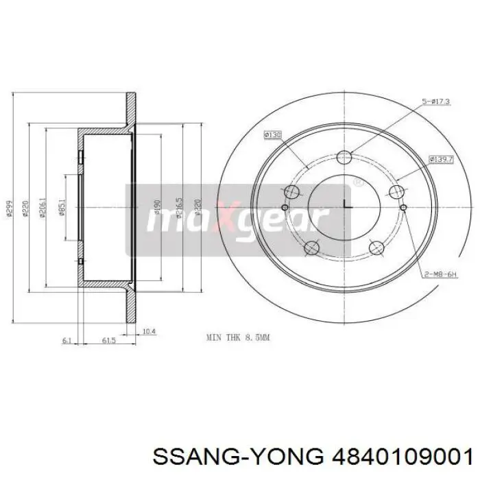 Comprar 4840109001 Ssang Yong Disco de freno trasero