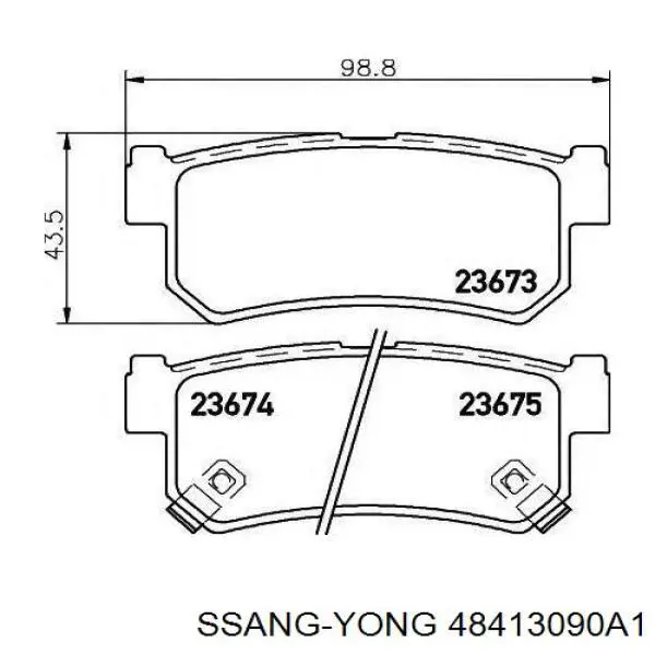 Comprar 48413090A1 Ssang Yong Pastillas de freno traseras