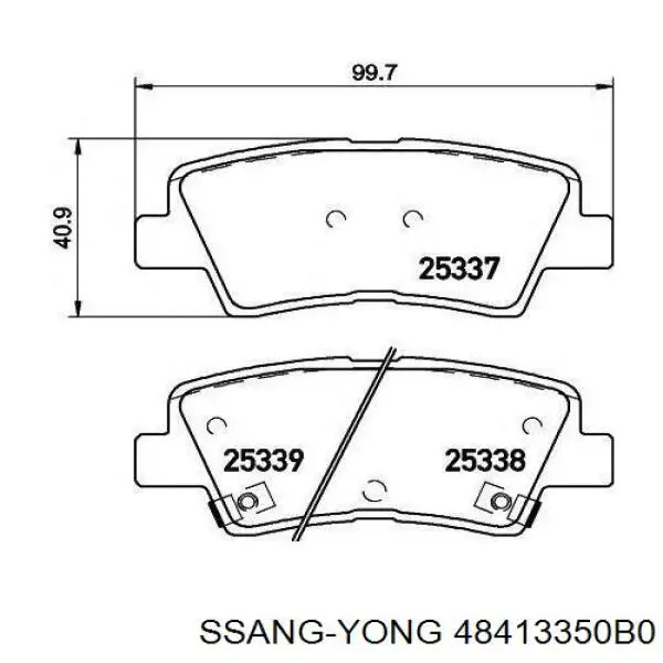 Pastillas de freno traseras 48413350B0 Ssang Yong