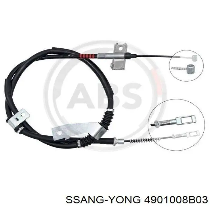 4901008B03 Ssang Yong Cable de freno de mano trasero izquierdo