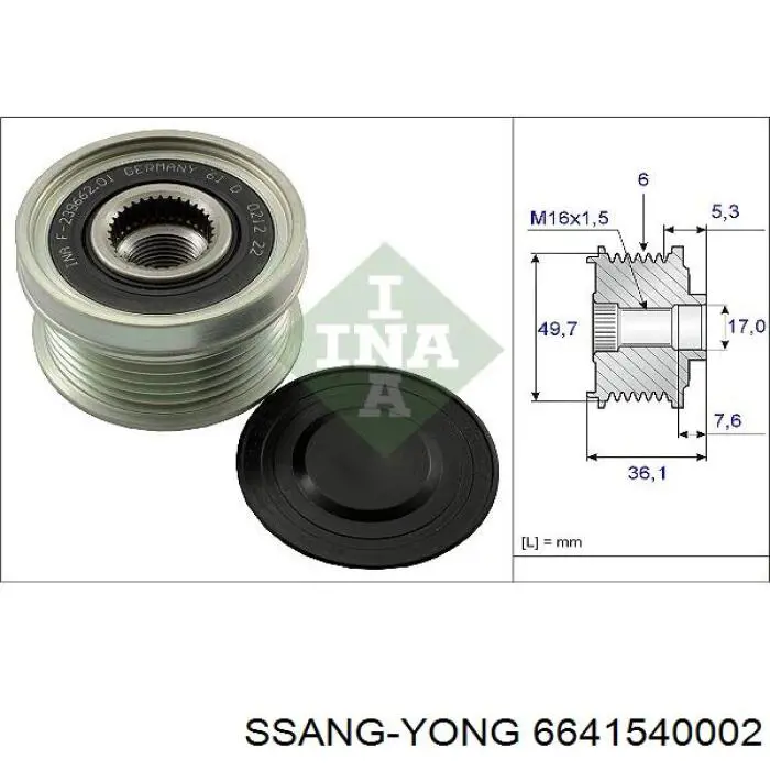 6641540002 Ssang Yong alternador