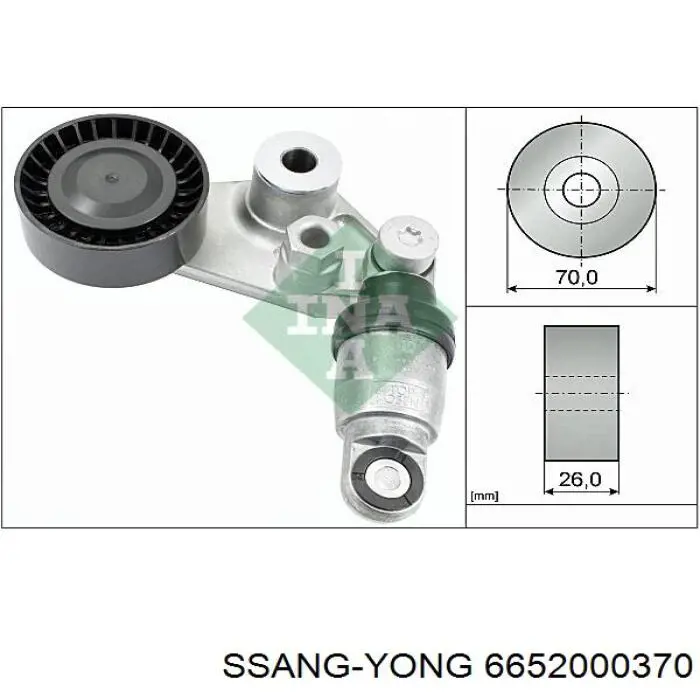 6652000370 Ssang Yong tensor de correa, correa poli v