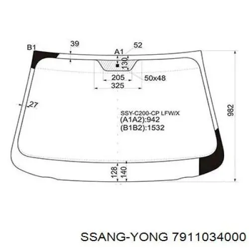 7911034000 Ssang Yong parabrisas