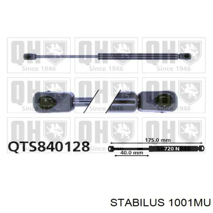 Amortiguador maletero 1001MU Stabilus
