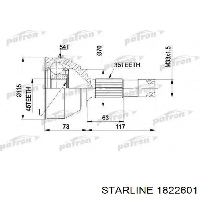 1822601 Starline junta homocinética exterior delantera