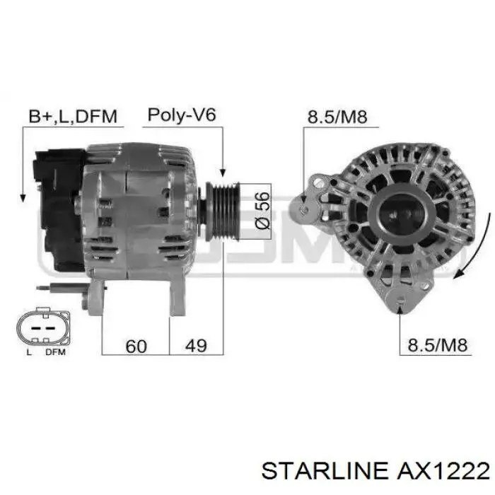Alternador Volkswagen Caddy 4 SAB, SAJ