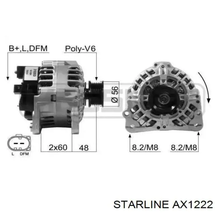 Alternador Volkswagen Caddy 4 SAB, SAJ