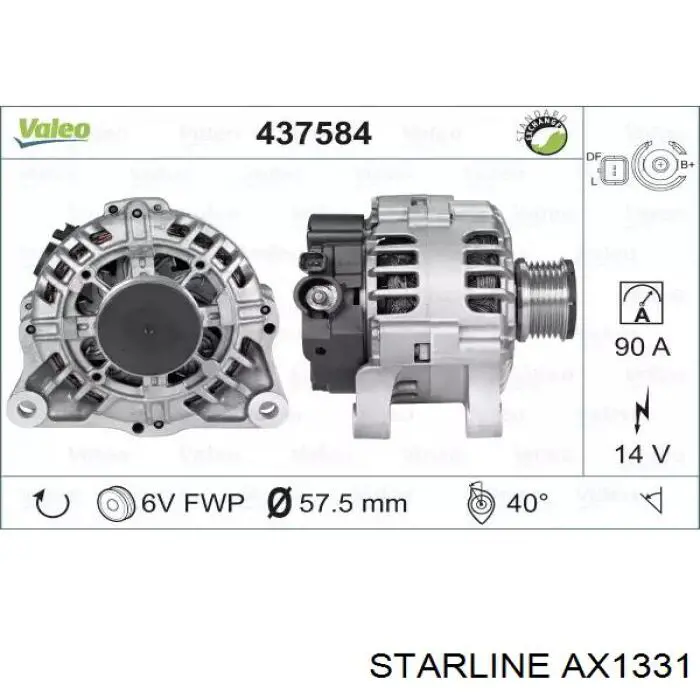Alternador del motor Starline AX1331 precio, desde 130,41 EUR