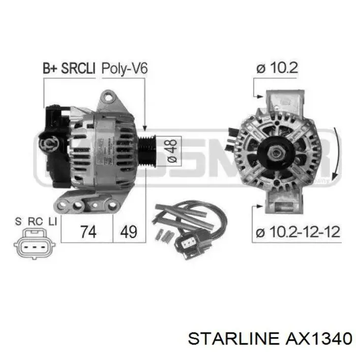 Alternador del motor Starline AX1340 precio, desde 86,65 EUR