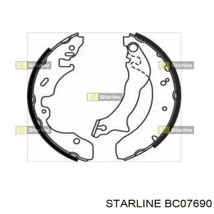 BC07690 Starline zapatas de frenos de tambor traseras