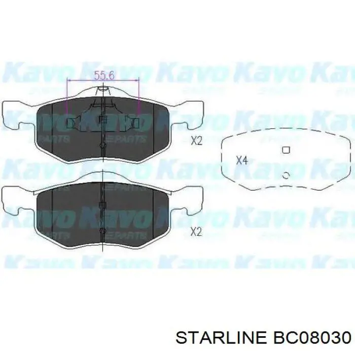 BC 08030 Starline zapatas de frenos de tambor traseras