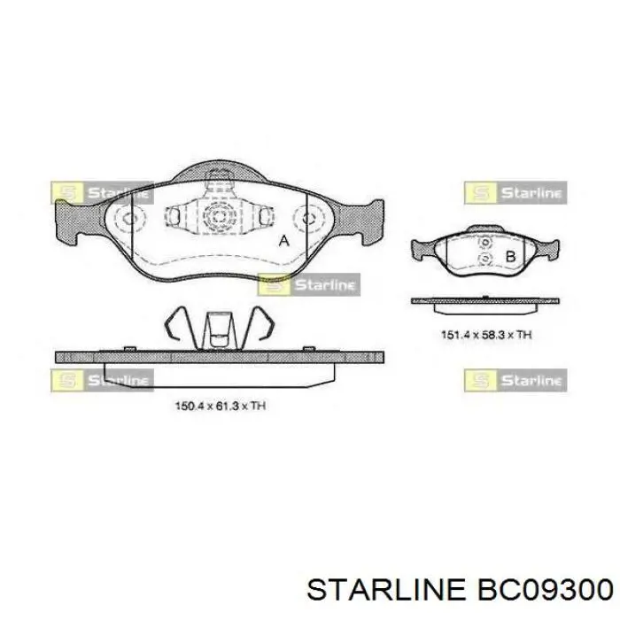 BC 09300 Starline zapatas de frenos de tambor traseras