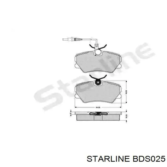 BDS025 Starline pastillas de freno delanteras
