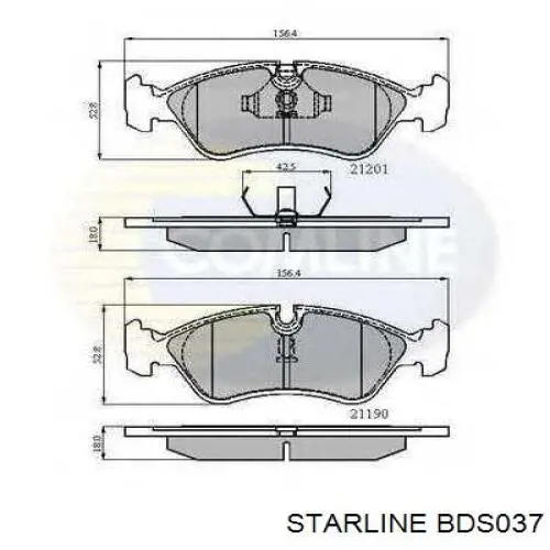 BDS037 Starline pastillas de freno delanteras