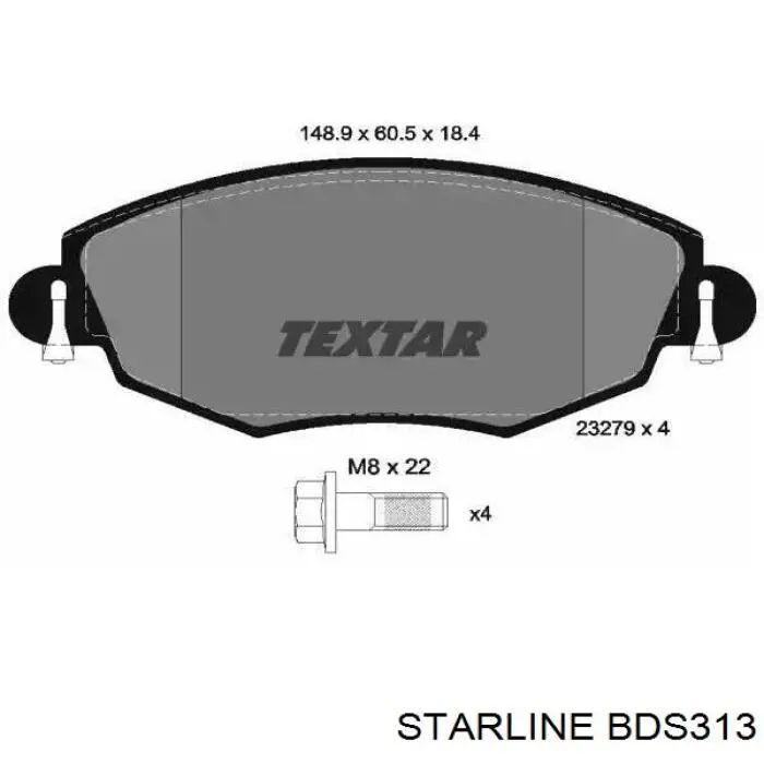 BD S313 Starline pastillas de freno delanteras