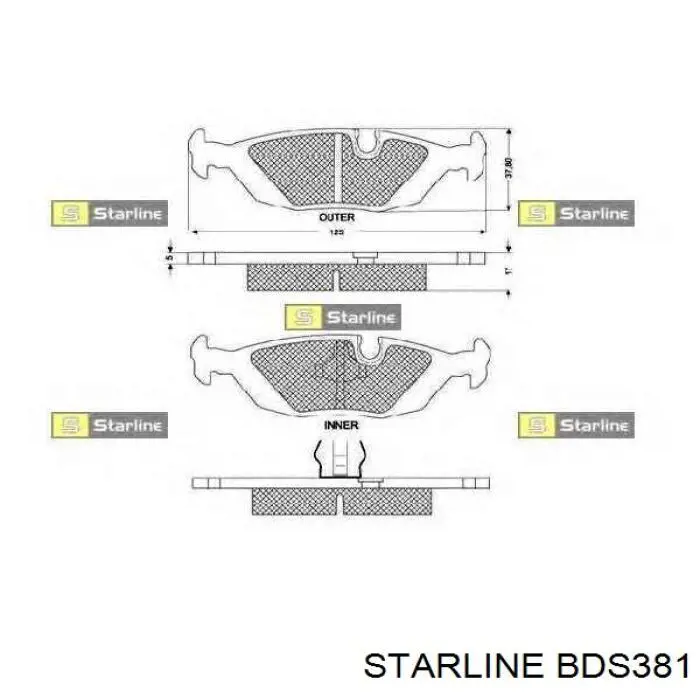 BD S381 Starline pastillas de freno traseras