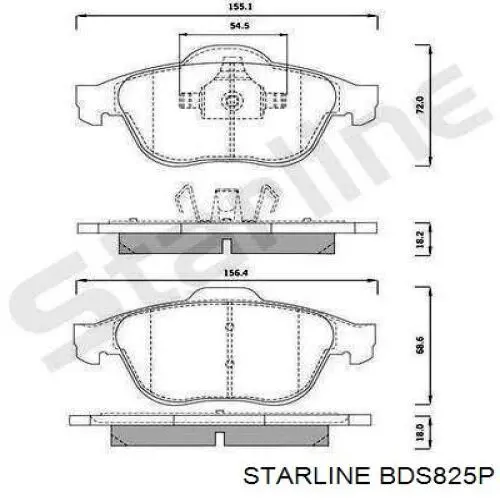 BD S825P Starline pastillas de freno delanteras