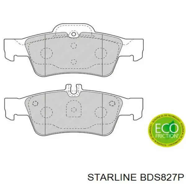 BD S827P Starline pastillas de freno traseras