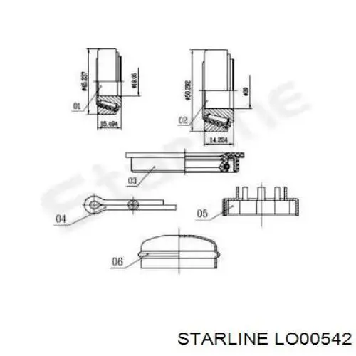 LO00542 Starline cojinete de rueda trasero