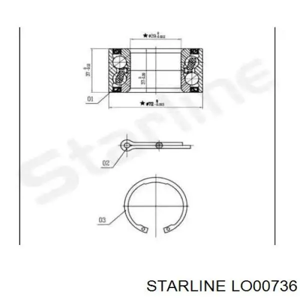 Comprar LO00736 Starline Cojinete de rueda delantero
