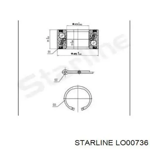 LO00736 Starline cojinete de rueda delantero