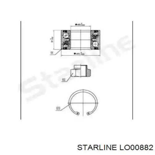 LO00882 Starline cojinete de rueda delantero