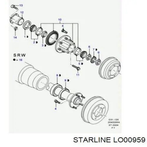 Comprar LO00959 Starline Cojinete de rueda trasero