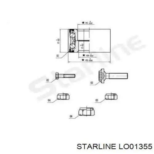 LO01355 Starline cojinete de rueda delantero
