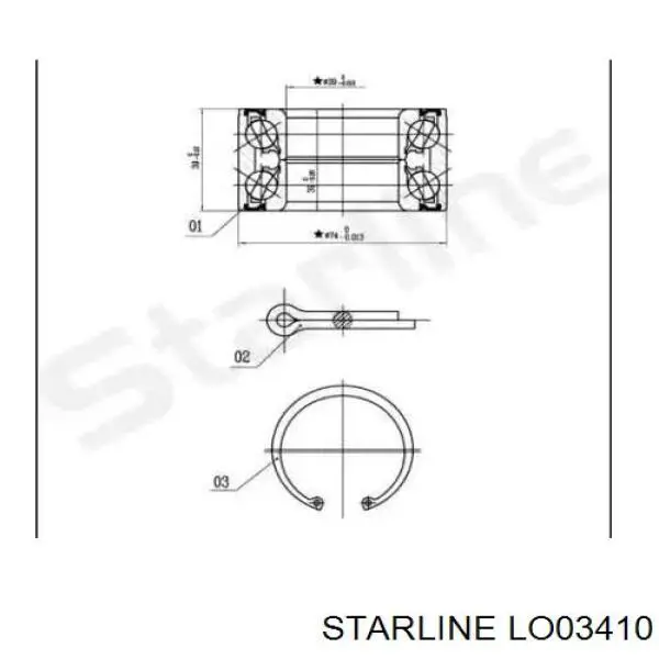Comprar LO03410 Starline Cojinete de rueda delantero
