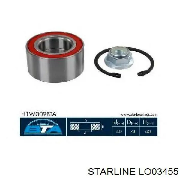 Comprar LO03455 Starline Cojinete de rueda delantero
