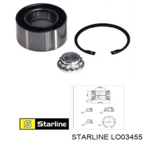 LO03455 Starline cojinete de rueda delantero
