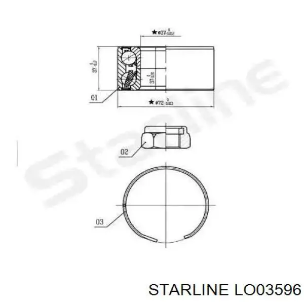 Comprar LO03596 Starline Cojinete de rueda delantero