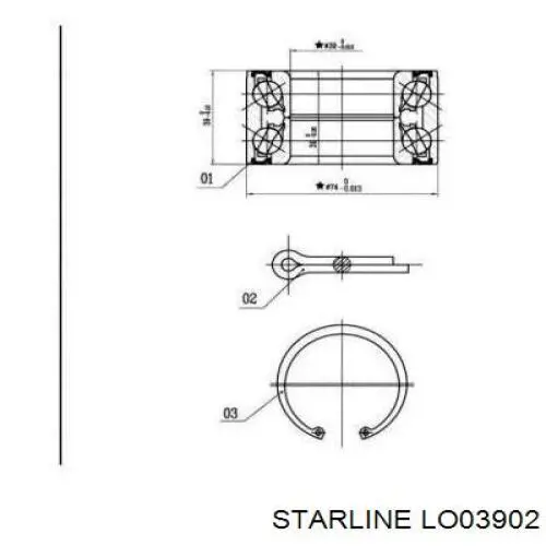 LO03902 Starline Rodamientos de rueda delantero