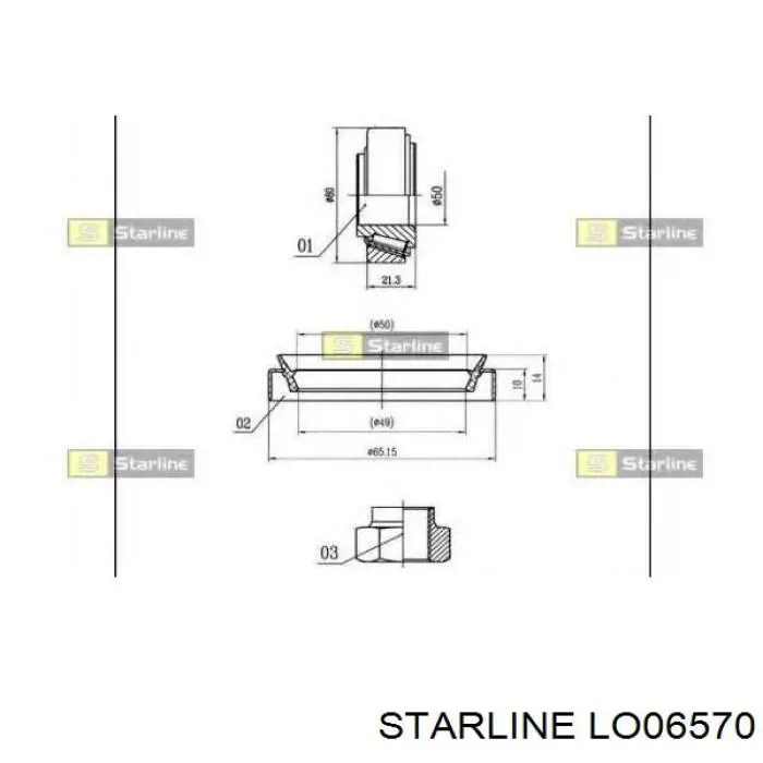 LO06570 Starline cojinete de rueda delantero