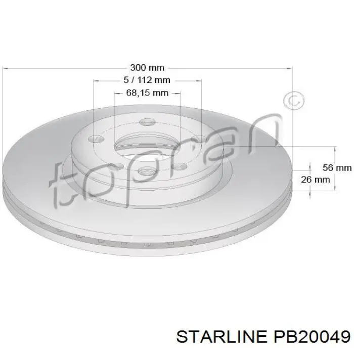 PB 20049 Starline freno de disco delantero