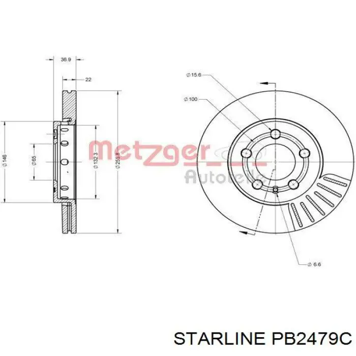 Disco de freno PB2479C Starline