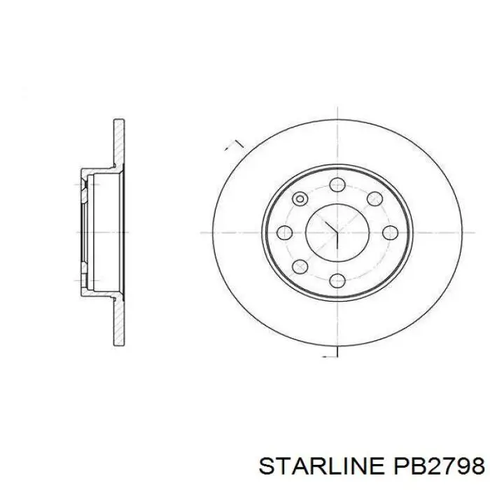 Disco de freno PB2798 Starline